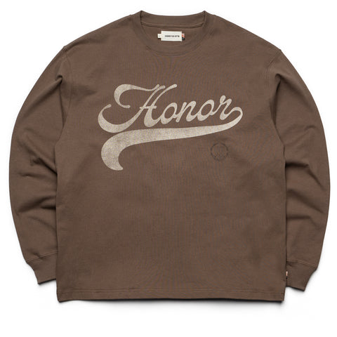 Honor The Gift Holiday Script L/S Tee - Grey