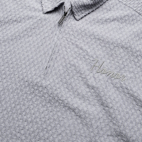 Honor The Gift Textured Knit Qtr Zip - Grey