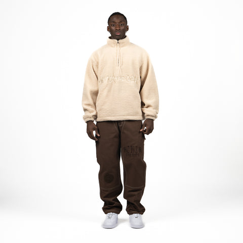 Honor The Gift Script Sherpa Pullover - Bone