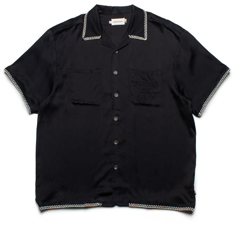 Honor The Gift Blanket Stitch Woven Shirt - Black