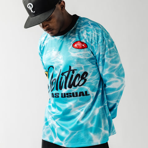 Politics L/S Fishing Jersey - Blue