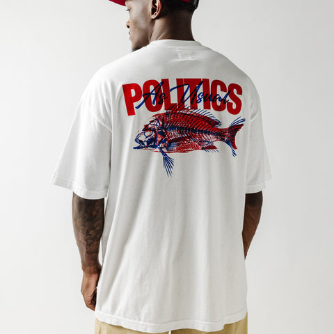Politics Skeleton Tee - White
