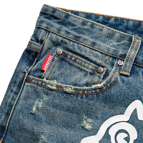 Ice Cream Baskin Jean Shorts - Blue Fudge