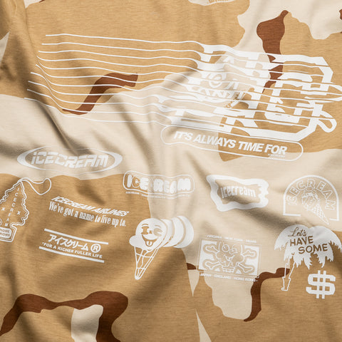 Ice Cream Hello Motto L/S Knit Tee - Camo