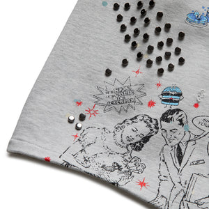 Ice Cream Milk Shake Terry Shorts - Heather Grey