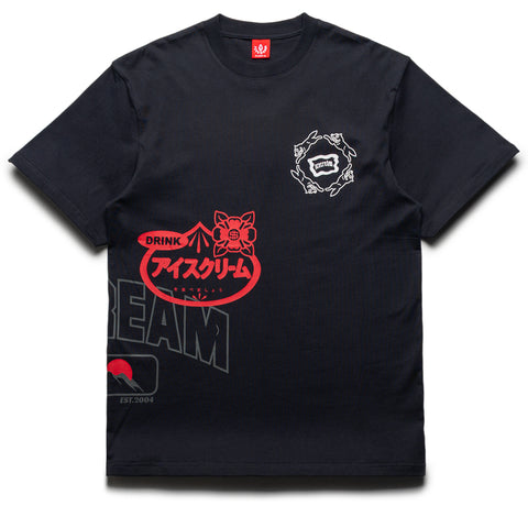 Ice Cream Overlay Knit Tee - Charcoal Art