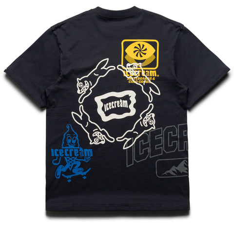 Ice Cream Overlay Knit Tee - Charcoal Art