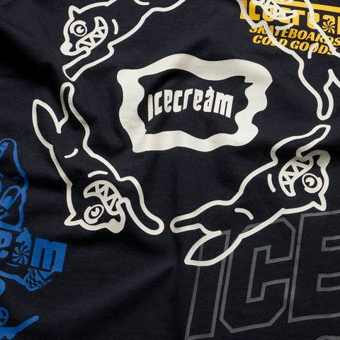 Ice Cream Overlay Knit Tee - Charcoal Art