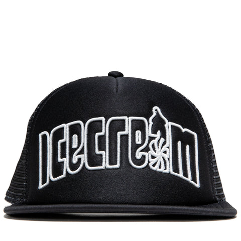 Ice Cream Outline Trucker Hat - Black