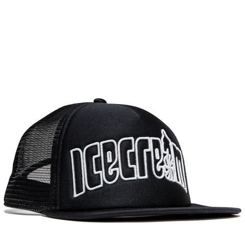 Ice Cream Outline Trucker Hat - Black