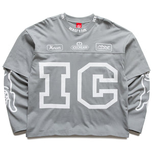 Ice Cream Strawberry L/S Knit Tee - Neutral Gray