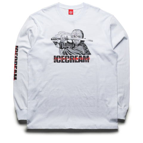 Ice Cream Train Harder L/S Knit Tee - White