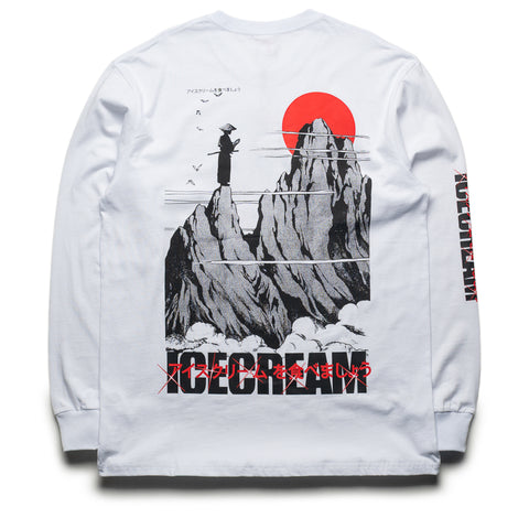 Ice Cream Train Harder L/S Knit Tee - White