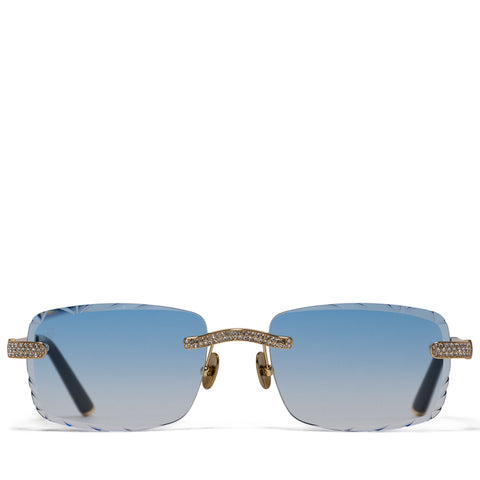 James Oro Iced Signature Gem Cut - Blue Tint/Gold
