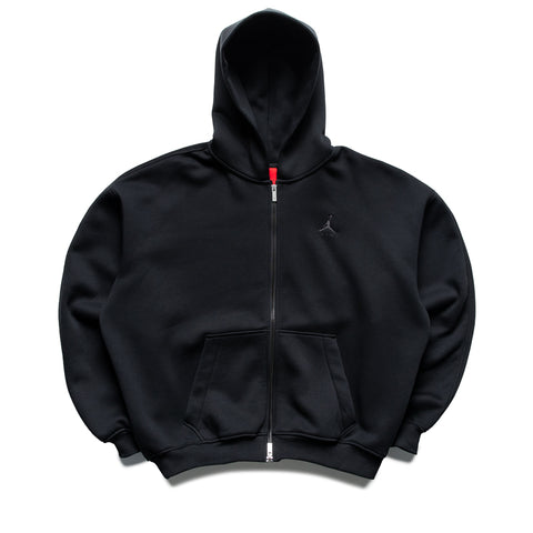 Jordan Brooklyn Oversized Fleece Full Zip Hoodie - Black/Dark Smoke Grey