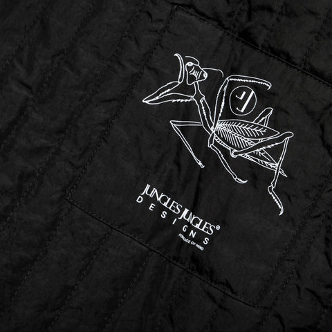 Jungles Quilted Nylon Pullover - Black