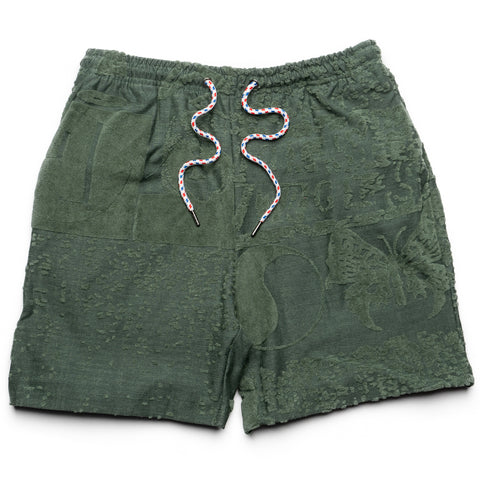 Jungles Symbols Terry Toweling Shorts - Green