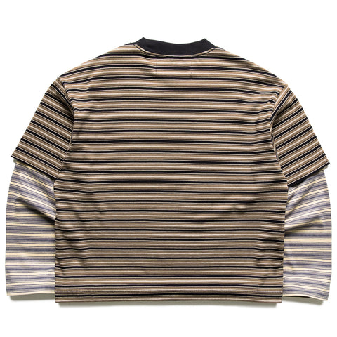Jungles Skeleton Stripe L/S Tee - Brown Stripe