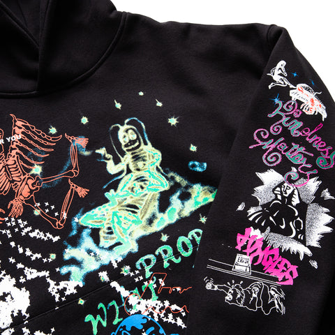 Jungles Test Print Hoodie - Black