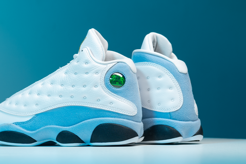 Air jordan retro 13 blue grey white sales