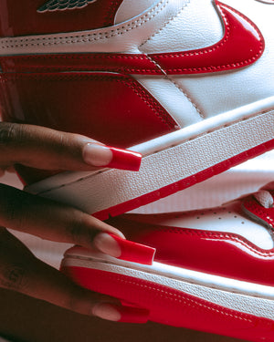 Women's Air Jordan 1 Retro High OG 'Nails & Grails' - University Red/Metallic Silver