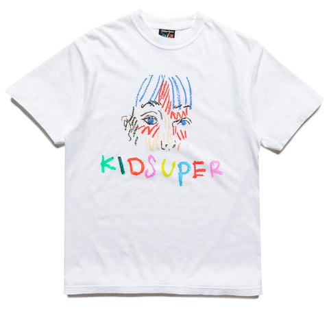 KidSuper Crayon Face Tee - White