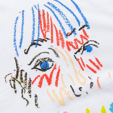 KidSuper Crayon Face Tee - White