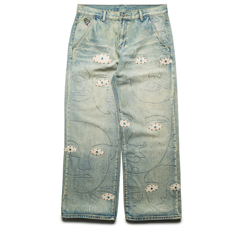 KidSuper Studded Face Jeans - Blue