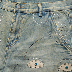 KidSuper Studded Face Jeans - Blue