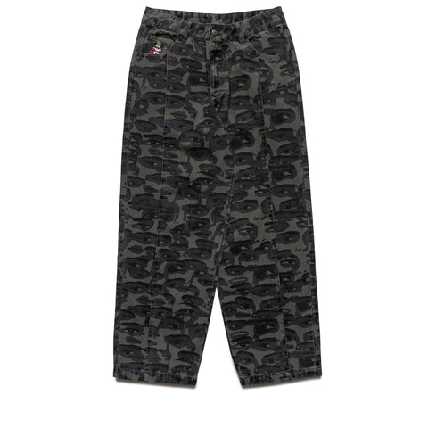 KidSuper Face Camo Wide Leg Jean - Black