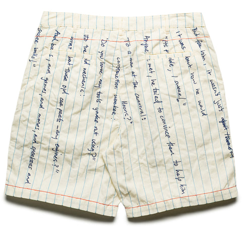 KidSuper Paper Handwriting Pleated Shorts - White