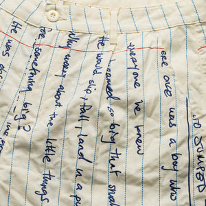 KidSuper Paper Handwriting Pleated Shorts - White