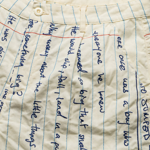 KidSuper Paper Handwriting Pleated Shorts - White