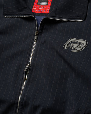 KidSuper Eye Patch Pinstripe Tracksuit Jacket - Blue