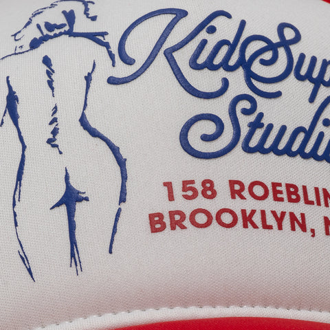 KidSuper Puff Print Trucker Hat - Red