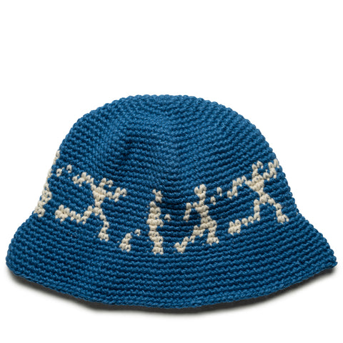 KidSuper Running Guys Crochet Hat - Blue