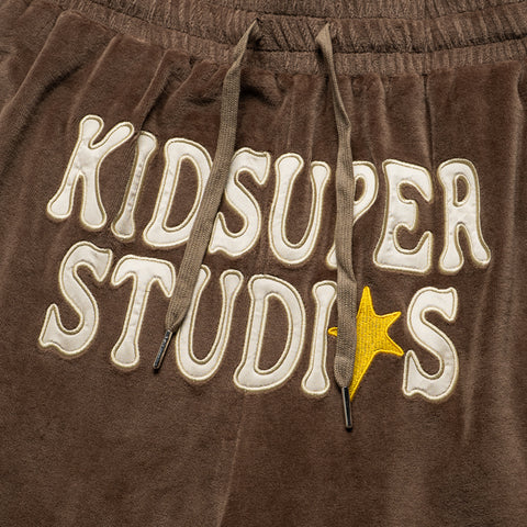 KidSuper Velour Stars Shorts - Brown