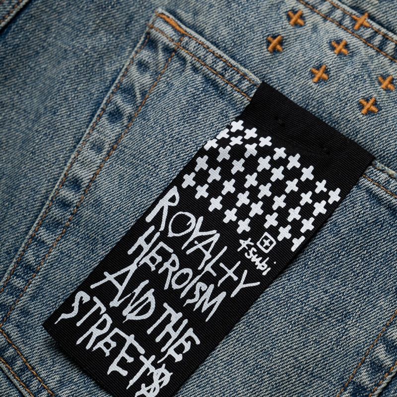 【KSUBI】Anti k Stage Dive Trashed/ストレートジーンズ Anti K Blakk Rokk Trashed Straight Leg Jeans | Ksubi ++