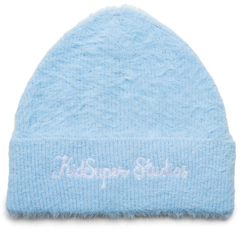 KidSuper Fuzzy Knit Beanie - Baby Blue