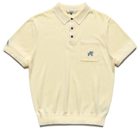 Malbon Golf Blue Jay Knit Polo - Soft Yellow