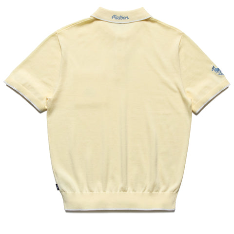 Malbon Golf Blue Jay Knit Polo - Soft Yellow