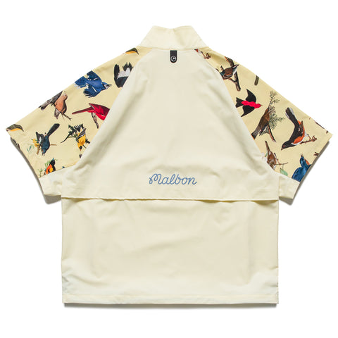 Malbon Golf Blue Jay Windshirt - Soft Yellow/Bird Print