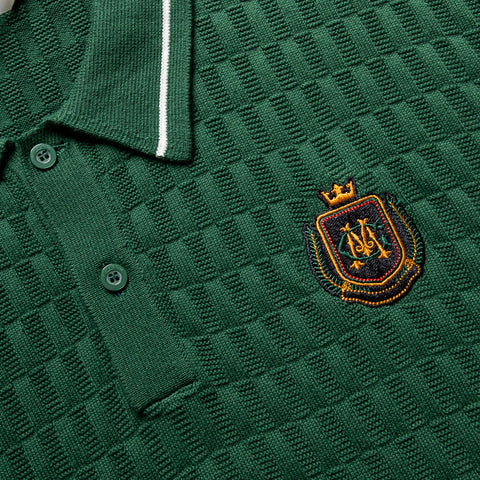 Malbon Golf Crest Knit Polo - Myrtle