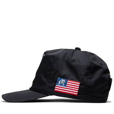 Malbon Golf Eagle Buckets Nylon Rope Hat - Black