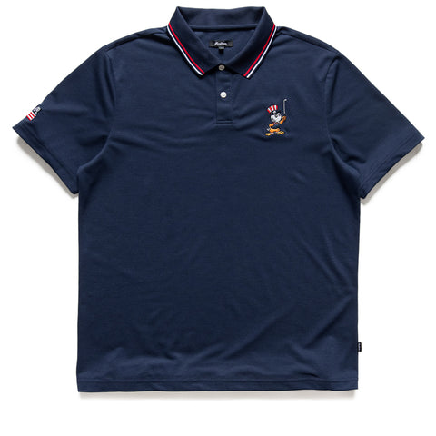 Malbon Golf  Eagle Buckets Performance Pique Polo - Navy