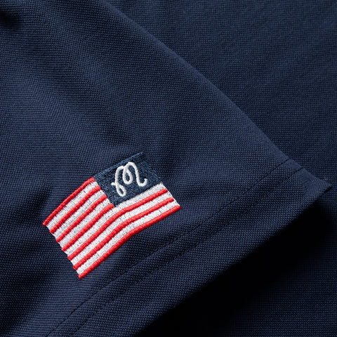 Malbon Golf  Eagle Buckets Performance Pique Polo - Navy