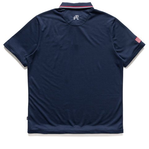 Malbon Golf  Eagle Buckets Performance Pique Polo - Navy