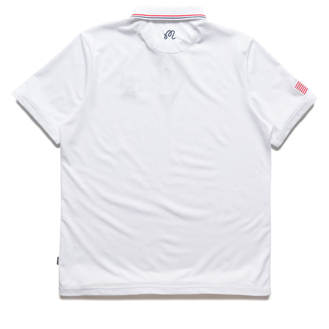 Malbon Golf Eagle Buckets Performance Pique Polo - White