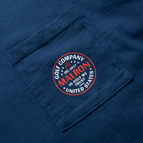 Malbon Golf Eagle Buckets Pocket Tee - Navy