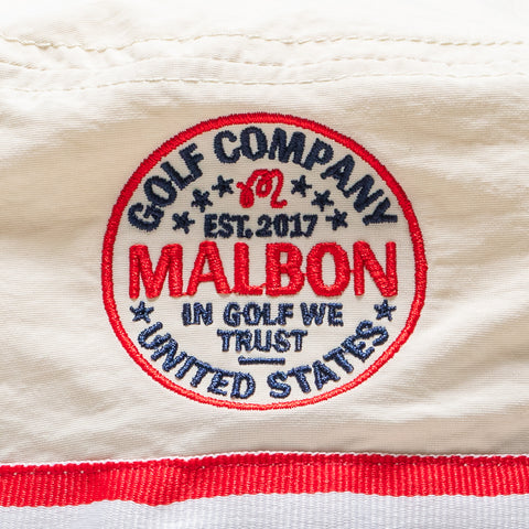 Malbon Golf In Golf We Trust Nylon Bucket Hat - Natural